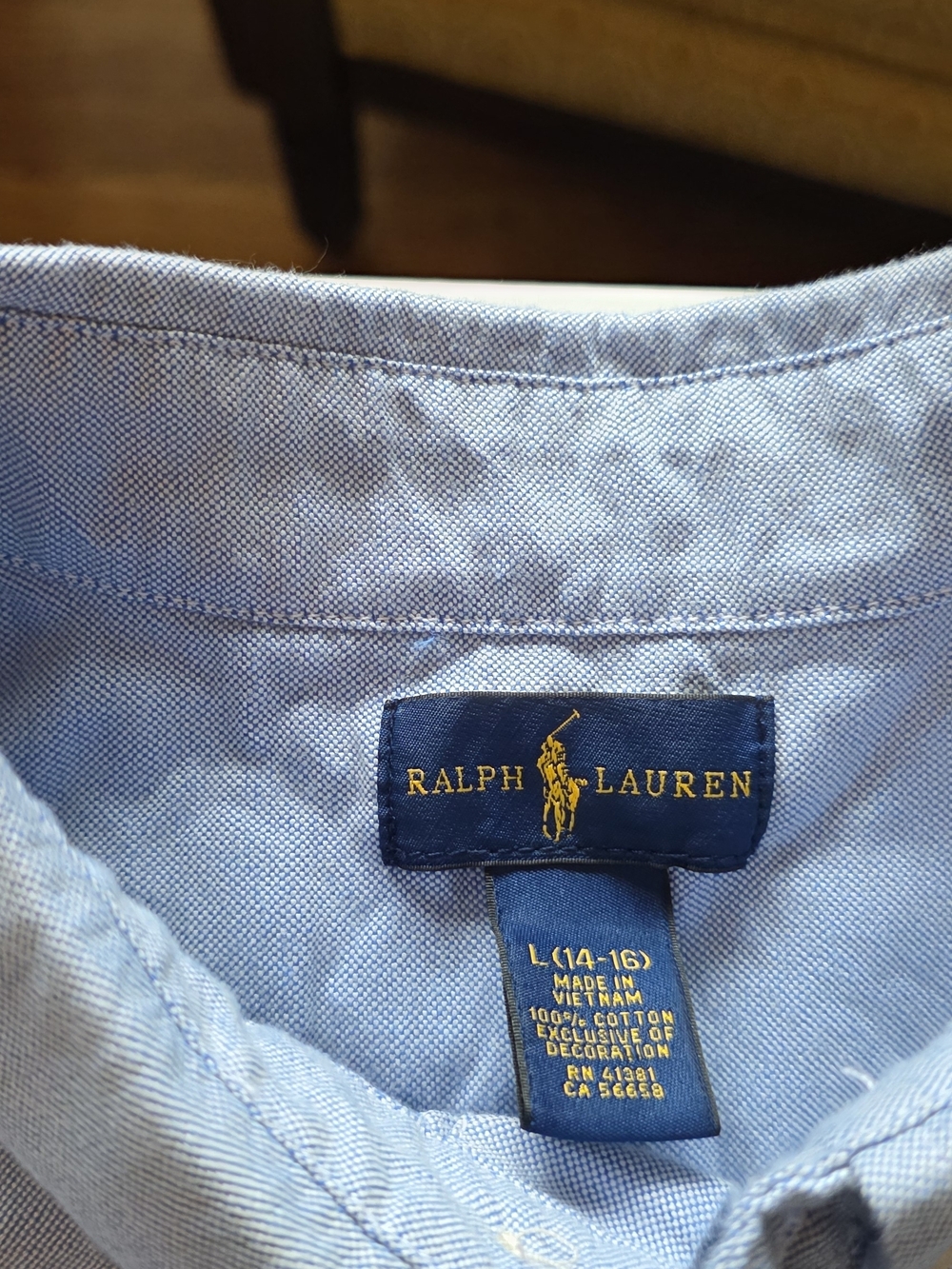 Ralph Lauren Light Blue Button-Down Oxford Shirt - Picture 3 of 3